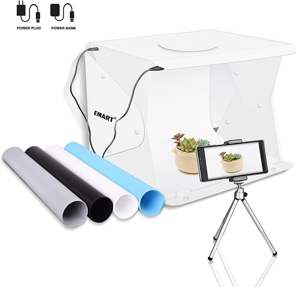Light Box Photography, DUCLUS Portable Photo Studio Light Box, 12 inch x 12 inch Professional Mini Photo Box with Lights, Size: 30 cm, Black